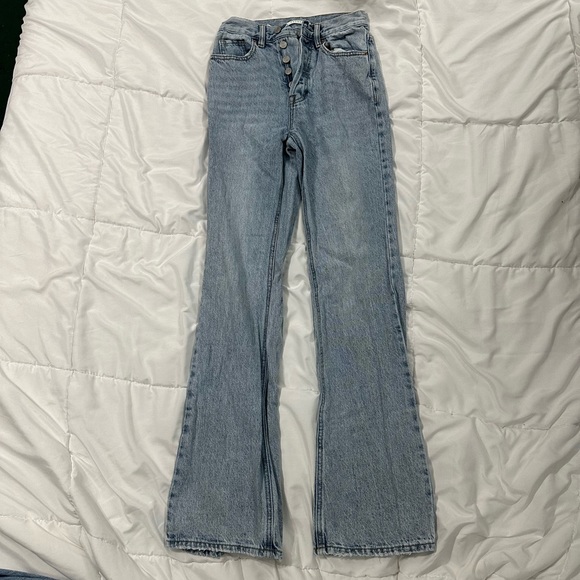 PacSun Eco Stretch Light Indigo High Waisted Bootcut Jeans - Picture 2 of 7